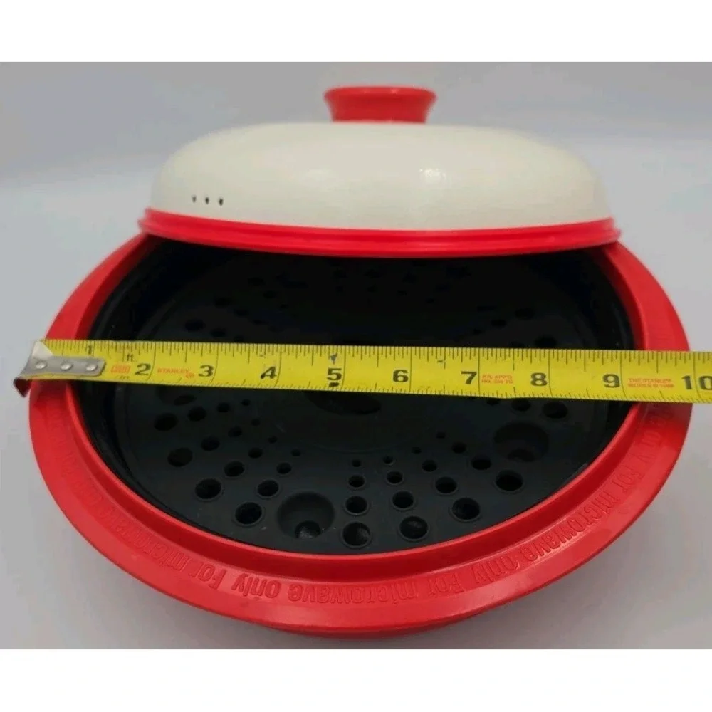 Range Mate MICROWAVE Cooking Grill Red Silicone Steamer